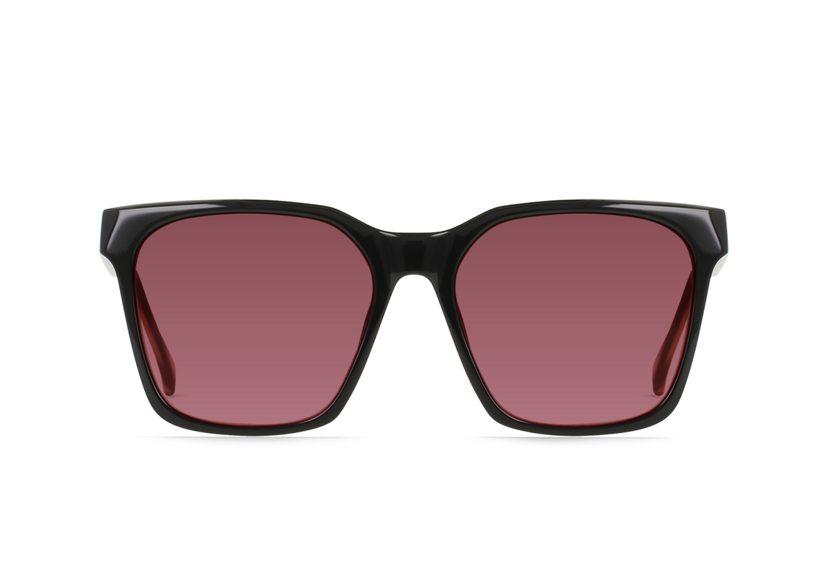 Raen Naev 57 Sonnenbrille – Recycled Black / Scarlet – Ansicht 1