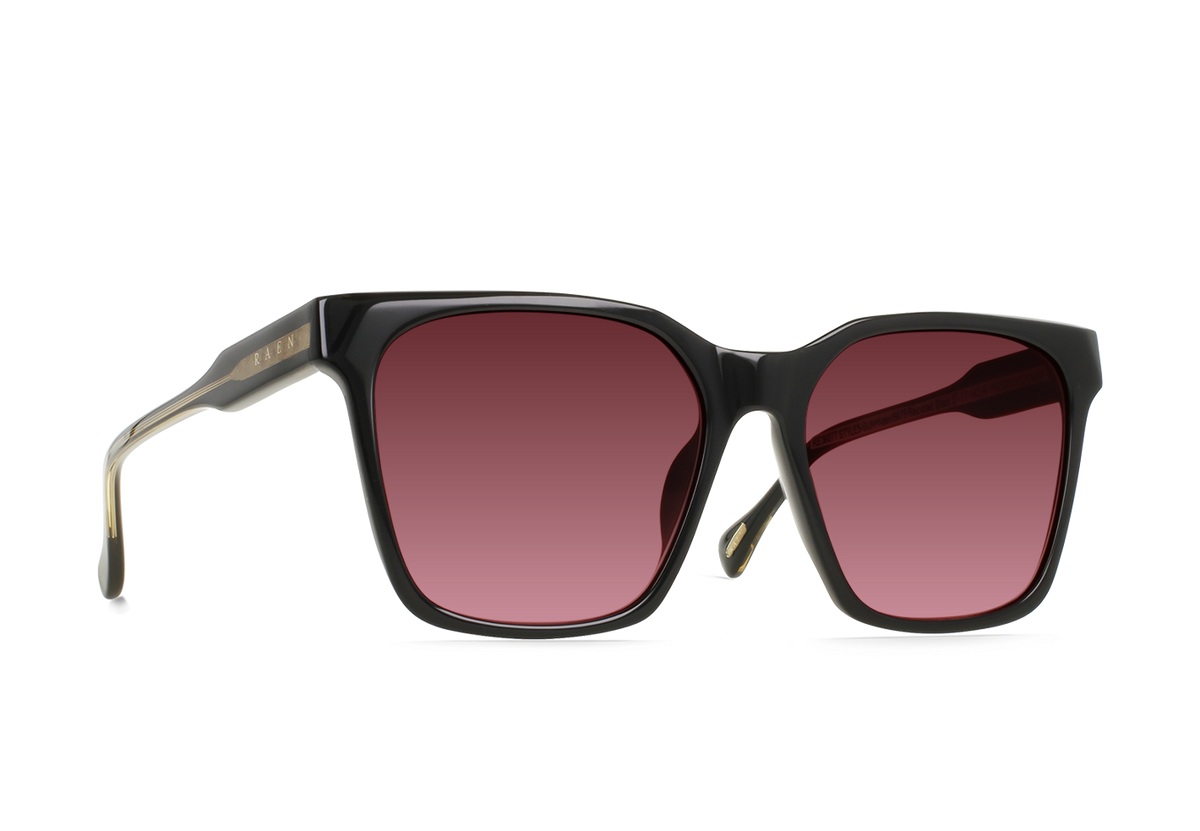 Raen Naev 57 Sonnenbrille – Recycled Black / Scarlet – Ansicht 2