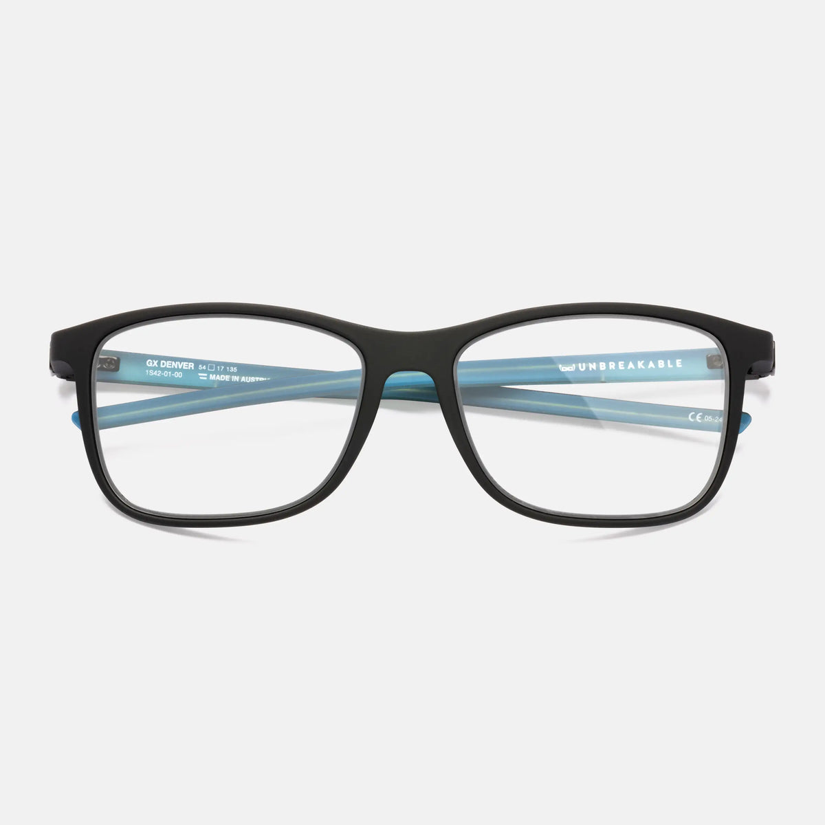gloryfy GX Sport Denver devil cyan matt Korrektionsbrille – Frontansicht