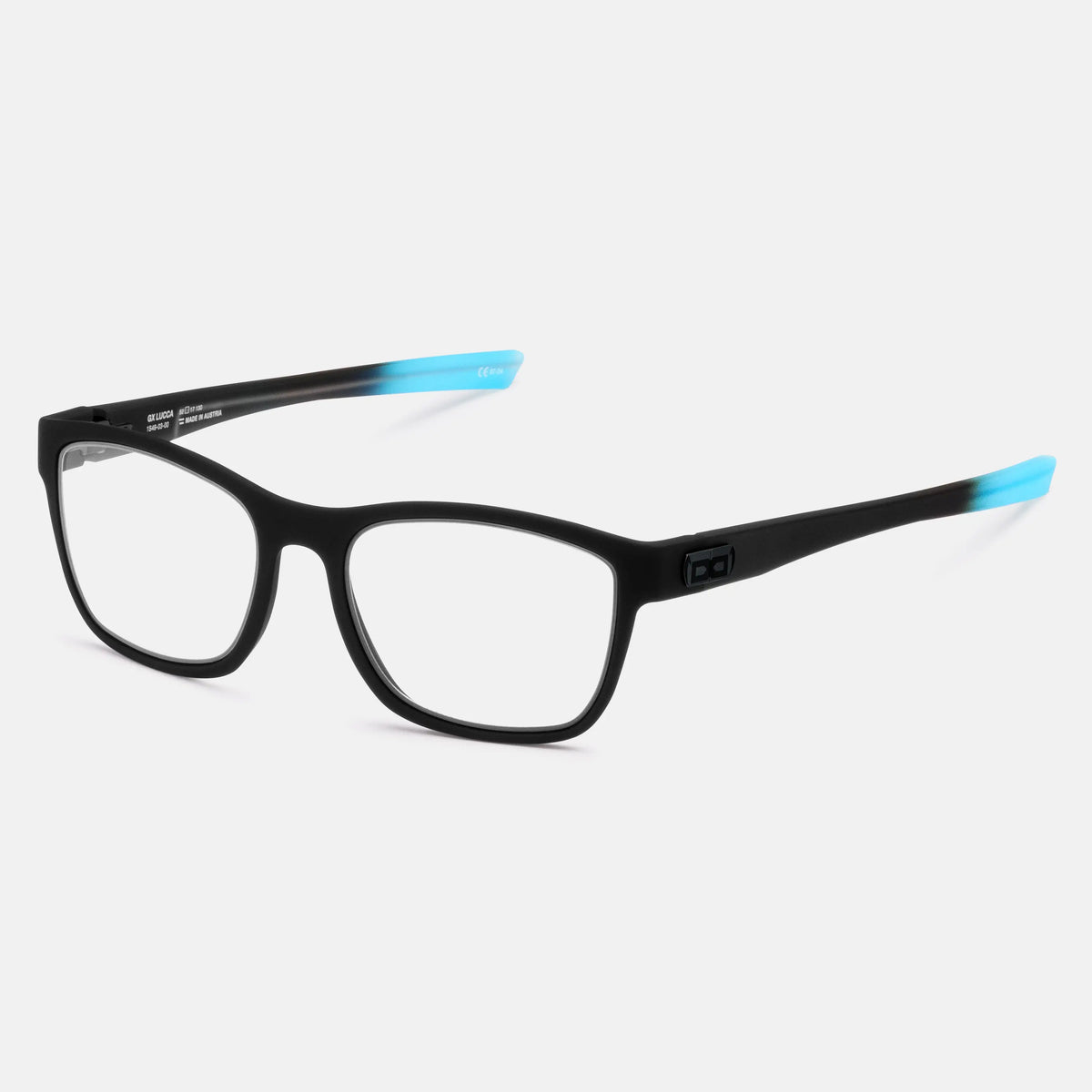 gloryfy GX Sport Lucca wing cyan matt Korrektionsbrille – Schrägansicht