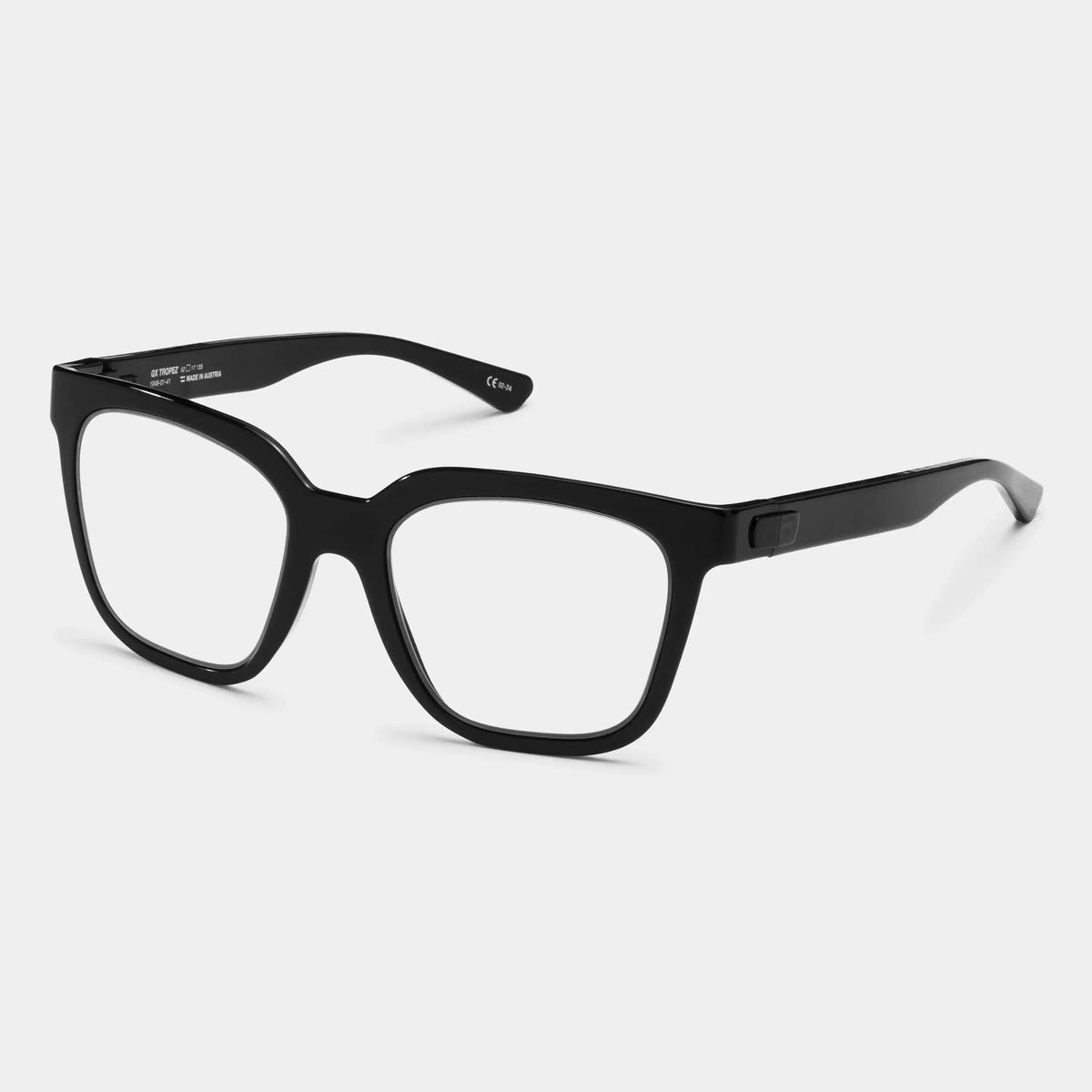 gloryfy GX St. Tropez black shiny Korrektionsbrille – Schrägansicht