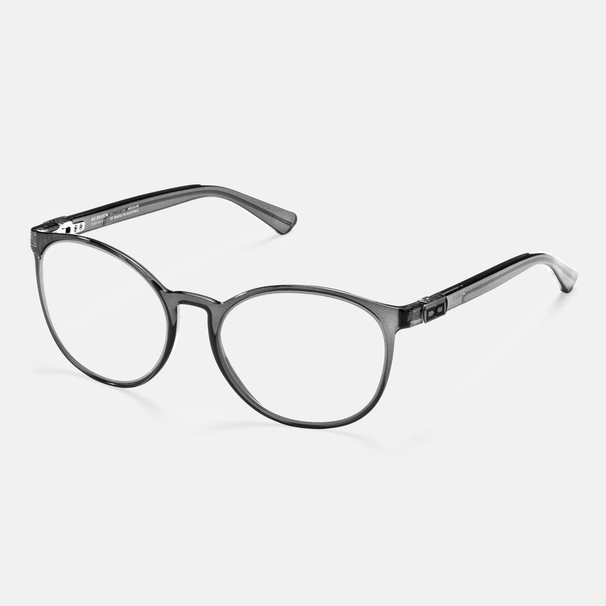 gloryfy GX Brooklyn smoke grey Korrektionsbrille – Schrägansicht