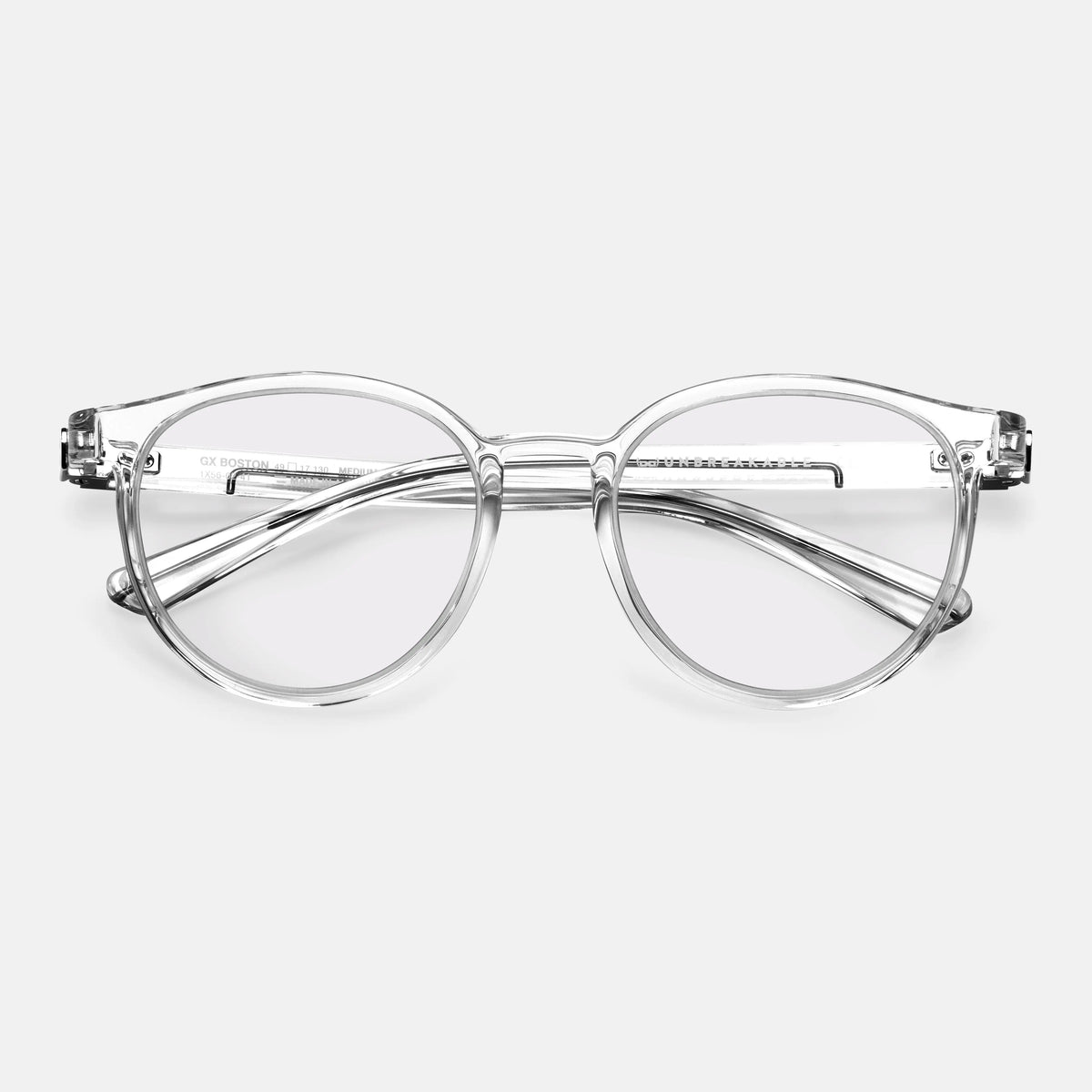 gloryfy GX Boston clear shiny Korrektionsbrille – Frontansicht