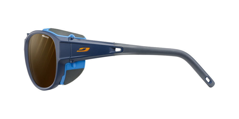 Julbo Explorer 2.0 Sportbrille – Dunkelblau / Blau – REACTIV 2-4 Polarized – Seitenansicht