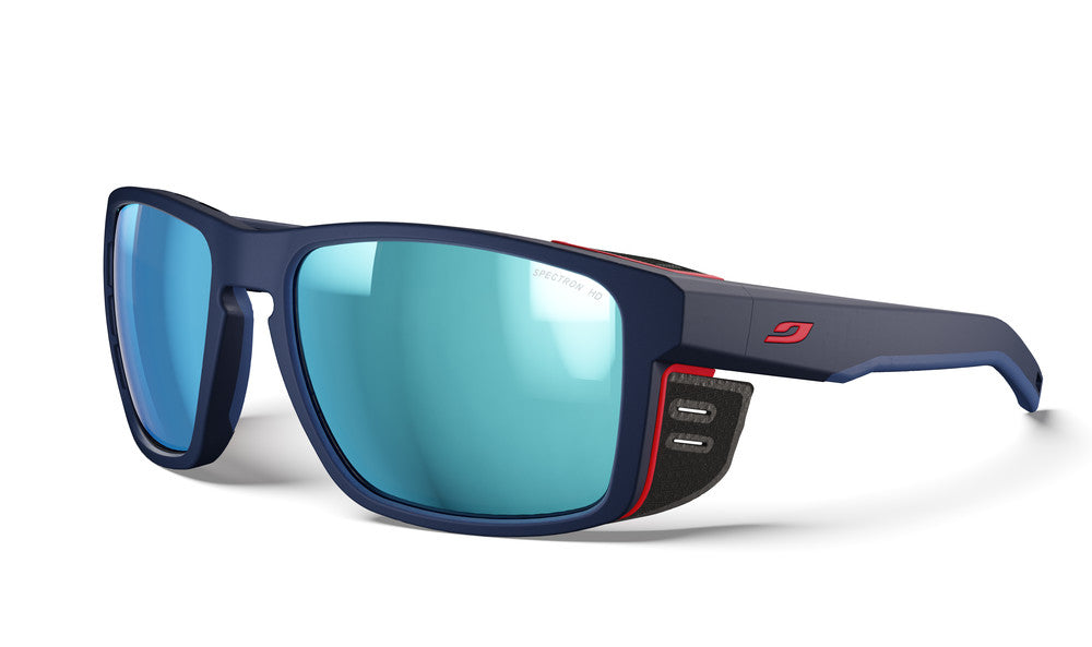 Julbo Shield Ocean Master Sportbrille – Dunkelblau / Neonorange – Spectron HD 4 Polarized – Frontansicht