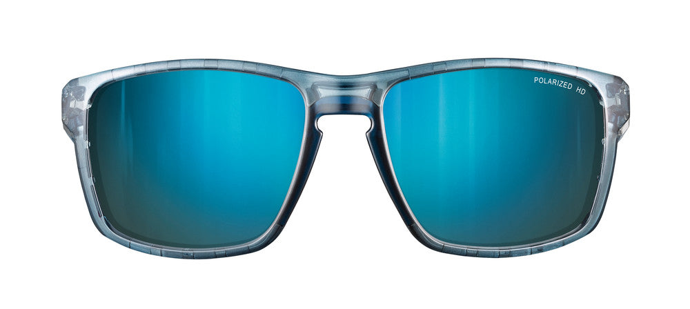 Julbo Shield Sportbrille – Entenblau / Blau Matt – Spectron HD 3 Polarized – Detailansicht