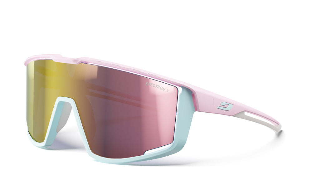 Julbo Fury Sportbrille – Pastellrosa / Hellblau – Spectron 3 – Frontansicht