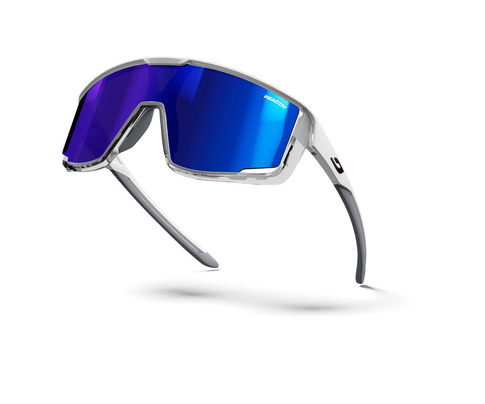 Julbo Fury Sportbrille – Weiß / Grau Durchscheinend – REACTIV 1-3 High Contrast – Detailansicht