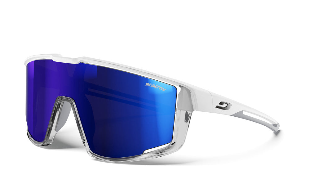 Julbo Fury Sportbrille – Weiß / Grau Durchscheinend – REACTIV 1-3 High Contrast – Frontansicht