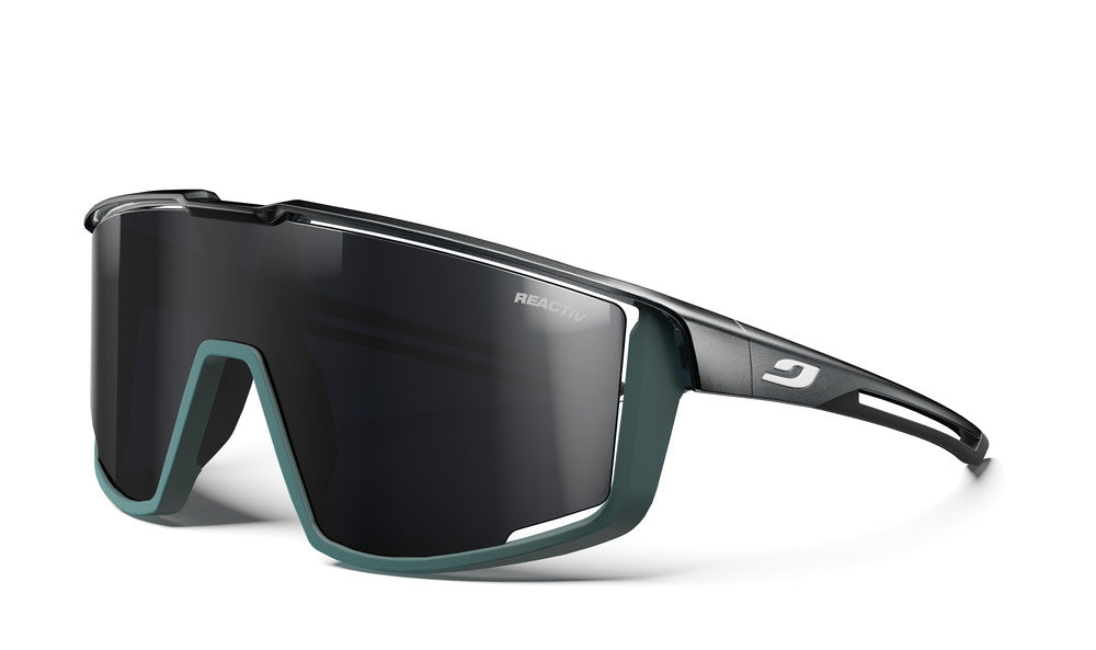 Julbo Fury Sportbrille – Schwarz / Grün Matt – REACTIV 0-3 – Frontansicht