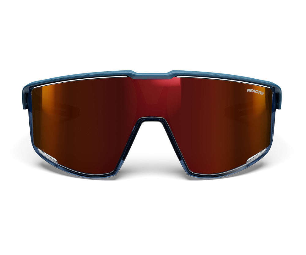 Julbo Fury Sportbrille – Blau / Blau Durchscheinend – REACTIV 0-3 High Contrast – Detailansicht