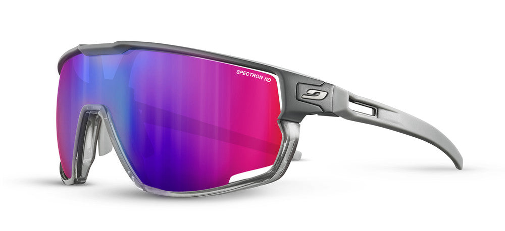Julbo Rush Sportbrille – Grau / Grau Durchscheinend Glänzend – Spectron HD 3 – Frontansicht