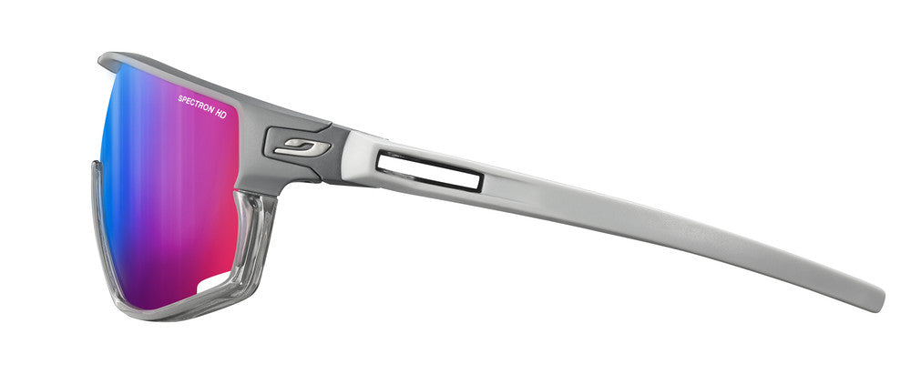 Julbo Rush Sportbrille – Grau / Grau Durchscheinend Glänzend – Spectron HD 3 – Seitenansicht