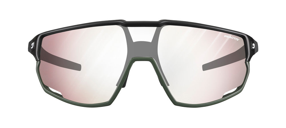 Julbo Rush Sportbrille – Schwarz / Khaki – REACTIV 0-3 High Contrast – Seitenansicht