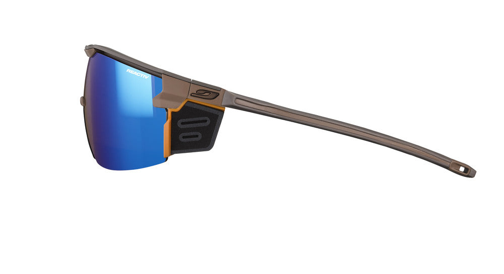 Julbo Ultimate Cover Sportbrille – Kastanienbraun / Orange – REACTIV 2-4 – Seitenansicht