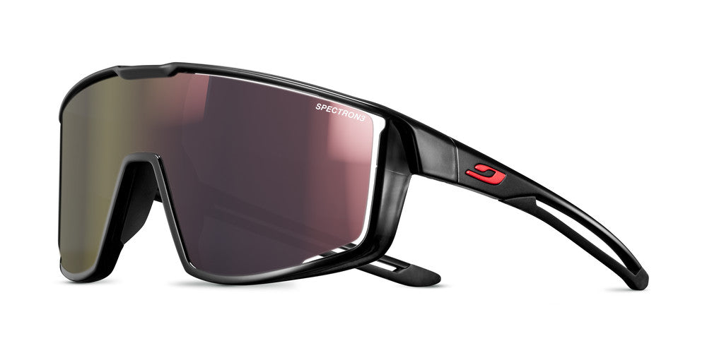 Julbo Fury Junior Kinder-Sportbrille – Schwarz – Spectron 3 (Flash Rot) – Frontansicht
