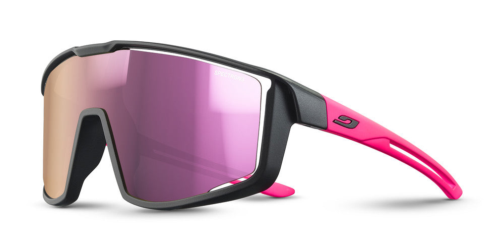 Julbo Fury Junior Kinder-Sportbrille – Schwarz / Rosa – Spectron 3 – Frontansicht