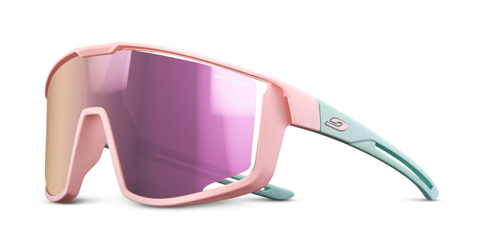 Julbo Fury Junior Kinder-Sportbrille – Pastellrosa / Pastellblau – Spectron 3 – Frontansicht
