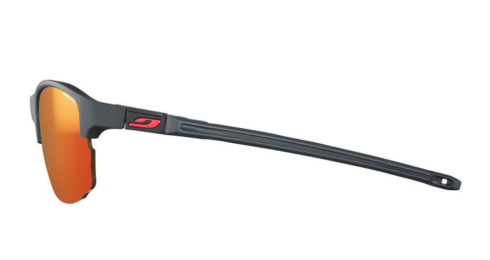 Julbo Split Sportbrille – Schwarz / Rot – REACTIV 1-3 Light Amplifier – Detailansicht