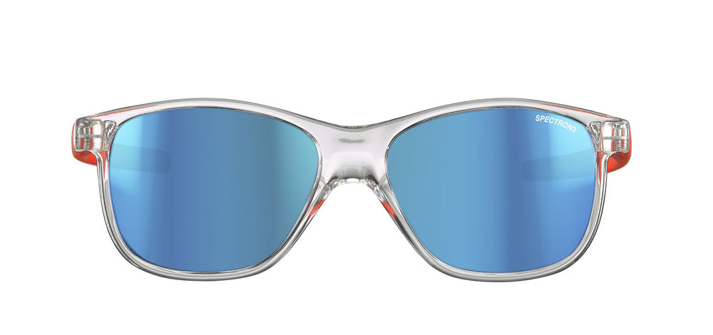 Julbo Turn 2 Kindersonnenbrille – Kristall / Neonorange Matt – Spectron 3 – Detailansicht