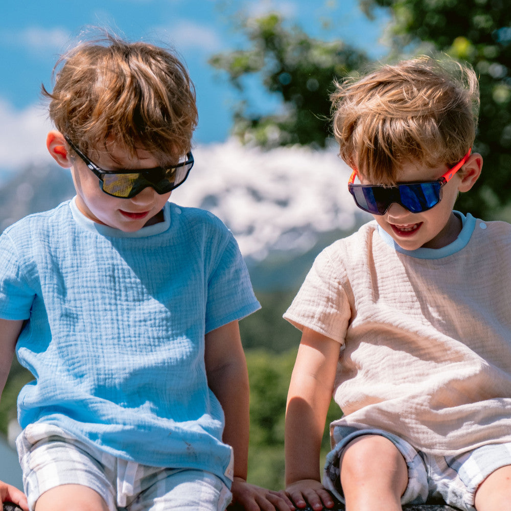 Julbo Fury Mini Kinder-Sportbrille – Grau / Neonorange Matt – Spectron 3 – Detailansicht