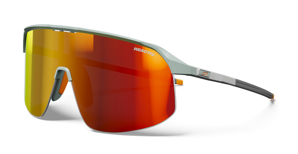 Julbo Density Sportbrille – Olivgrün / Grau – REACTIV 1-3 Light Amplifier – Frontansicht