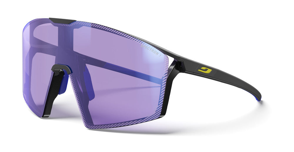 Julbo Edge Sportbrille – Schwarz Matt / Blau – Spectron HD 1 – Frontansicht