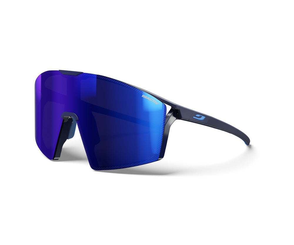 Julbo Edge Sportbrille – Blau Matt / Blau – REACTIV 1-3 High Contrast – Frontansicht