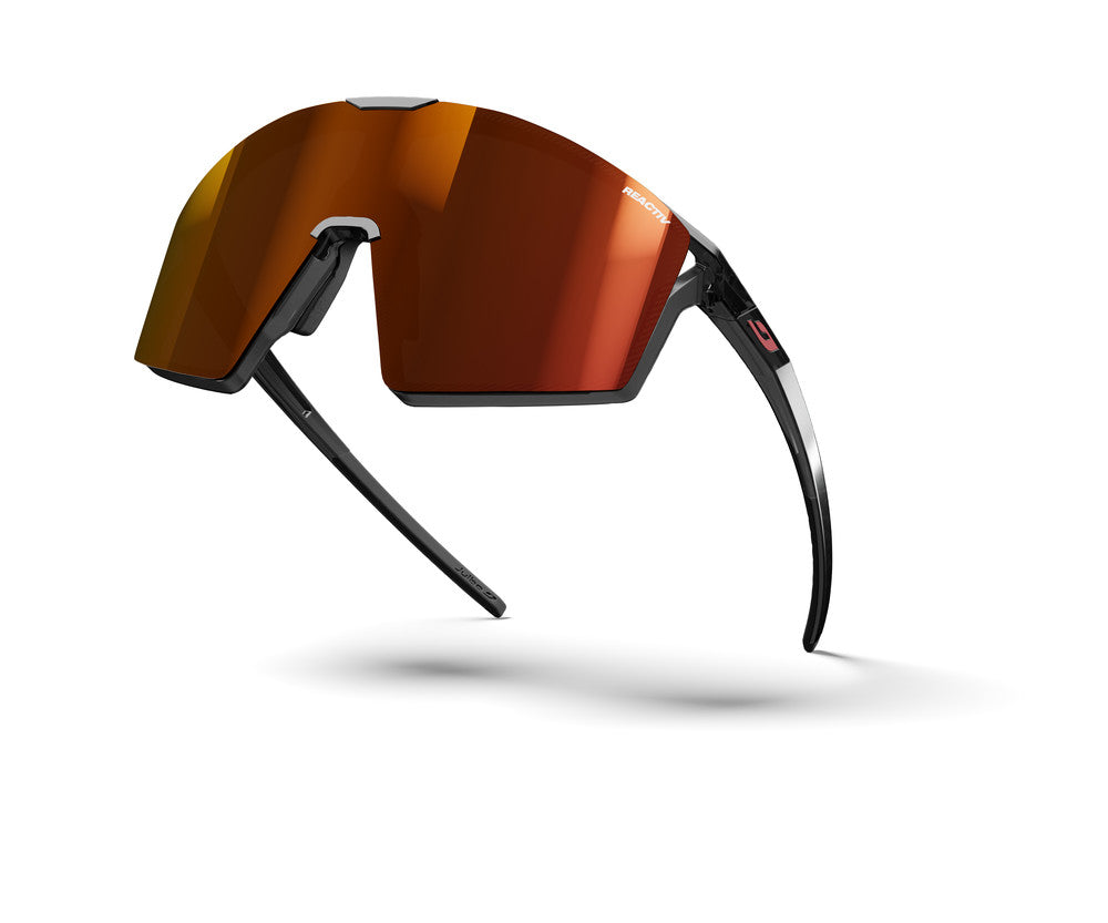 Julbo Edge Sportbrille – Schwarz / Orange – REACTIV 0-3 High Contrast – Detailansicht