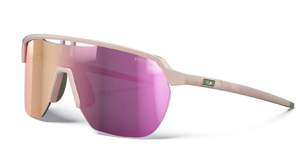 Julbo Frequency Sportbrille – Pastellrosa / Grün – Spectron 3 – Frontansicht