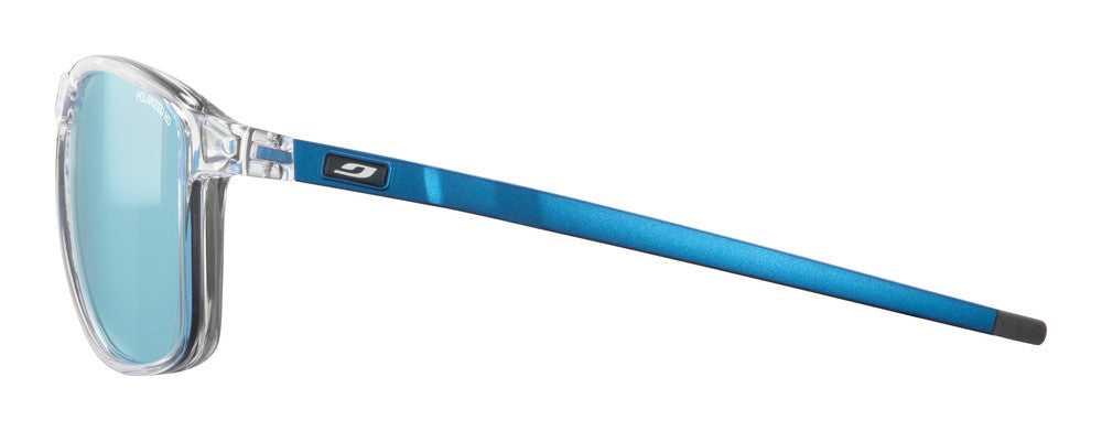 Julbo Compass Sportbrille – Kristall / Metallblau – Spectron HD 3 Polarized – Seitenansicht