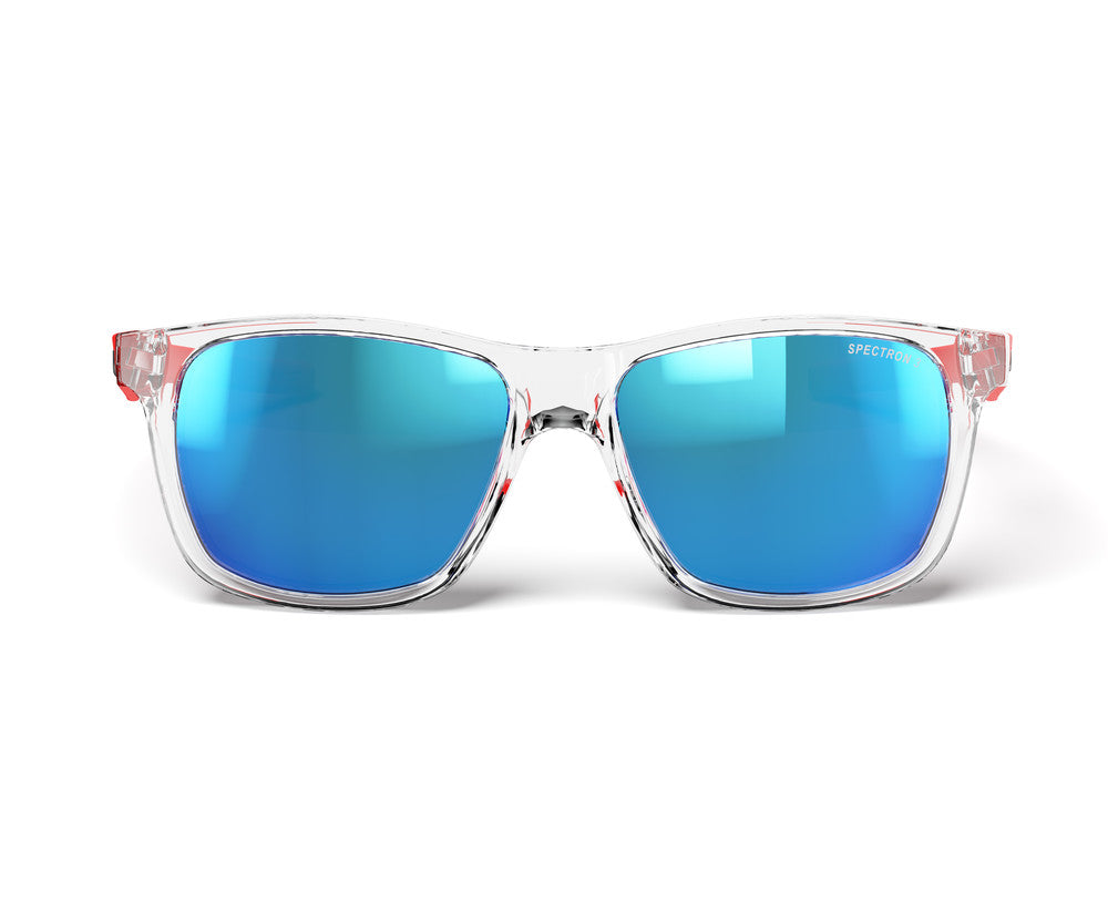 Julbo Elwood Kindersonnenbrille – Kristall / Neonorange Matt – Spectron 3 – Seitenansicht