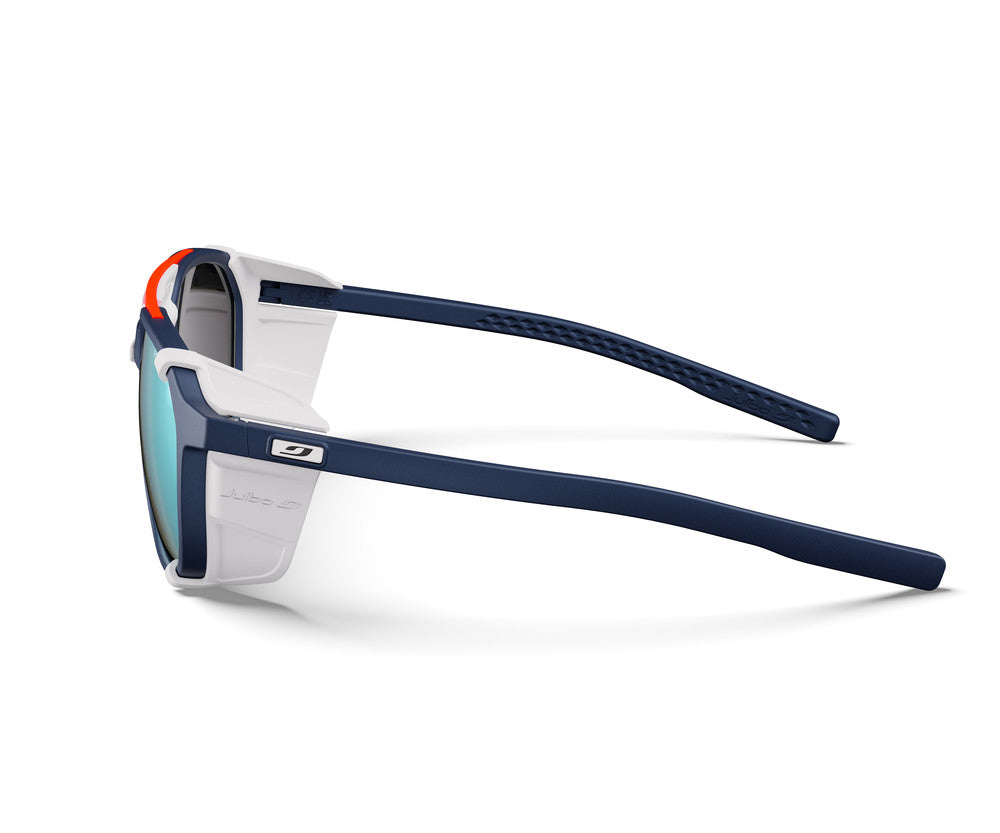 Julbo Slack Cover Ocean Master Sportbrille – Dunkelblau / Neonorange – Spectron HD 4 Polarized – Detailansicht