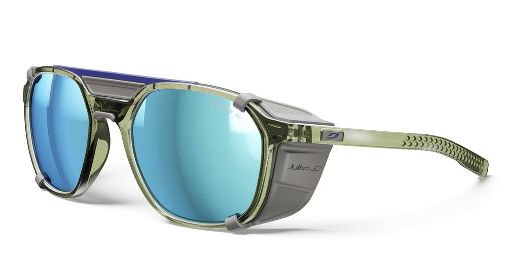 Julbo Slack Cover Sportbrille – Grün Army / Grau – Spectron HD 4 Polarized – Frontansicht