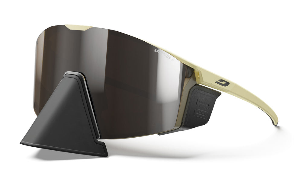 Julbo Edge Cover Sportbrille – Helles Kastanienbraun / Dunkelbraun – Spectron 4 – Seitenansicht