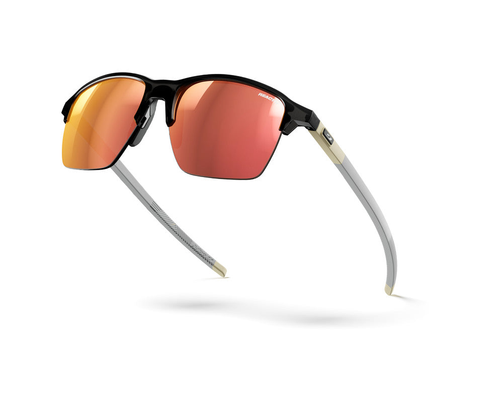 Julbo Crossline Sportbrille – Schwarz / Beige Matt – REACTIV 1-3 Glare Control – Detailansicht