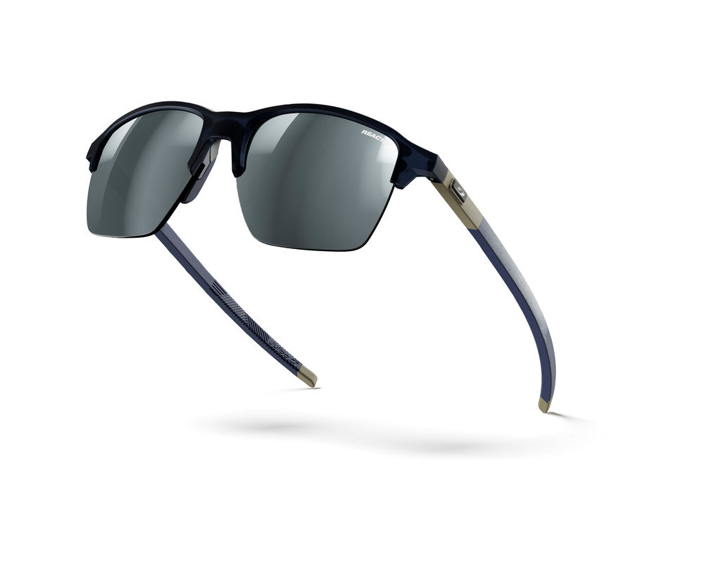 Julbo Crossline Sportbrille – Blau / Beige Glänzend – REACTIV 1-3 Glare Control – Seitenansicht