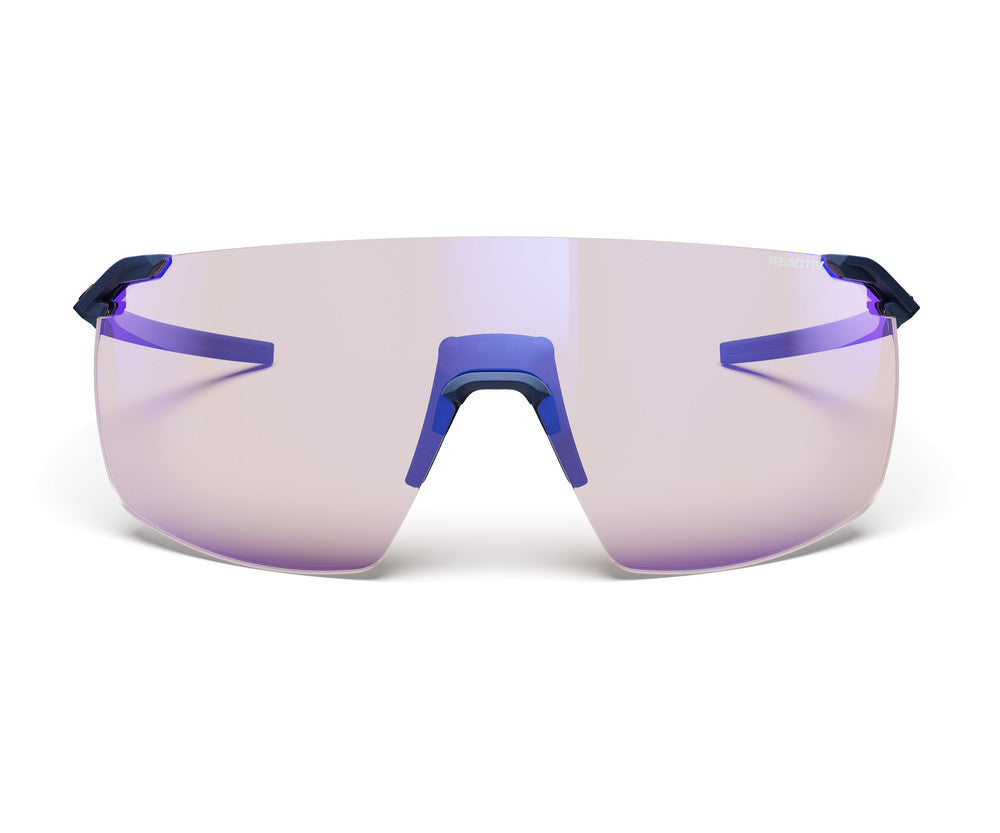 Julbo Faster L Sportbrille – Dunkelblau / Messing – REACTIV 1-3 High Contrast – Seitenansicht