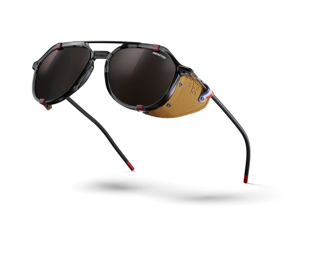Julbo Tribute Sonnenbrille – Schwarz / Rot / Braun – REACTIV 2-4 Polarized – Seitenansicht