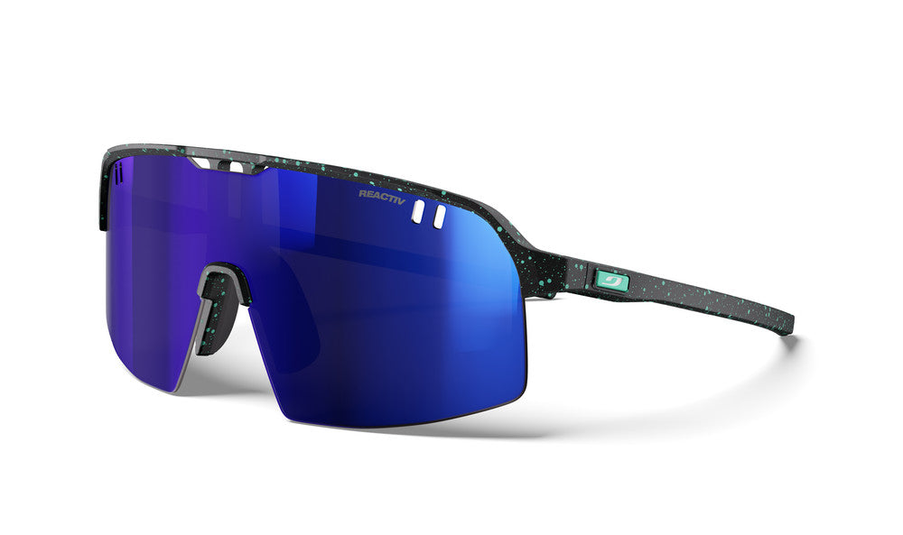 Julbo Intensity S Sportbrille – Schwarz / Mint – REACTIV 1-3 High Contrast – Frontansicht