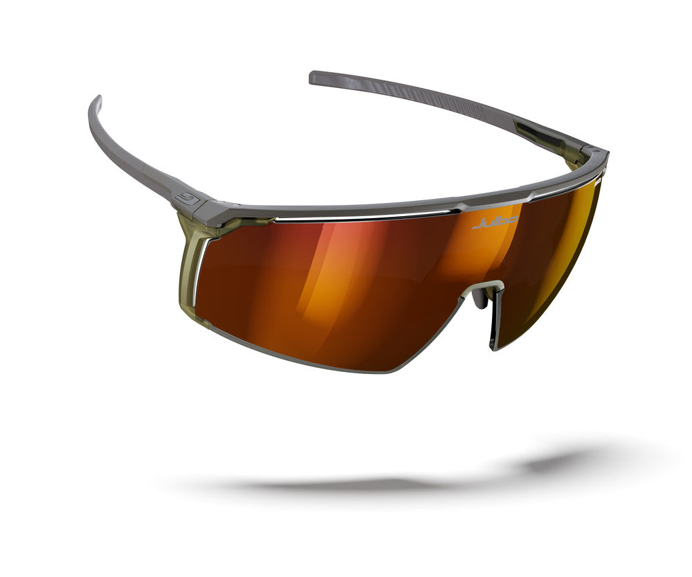 Julbo Panora Sportbrille – Braun / Transparentes Grün – REACTIV 0-3 High Contrast – Detailansicht