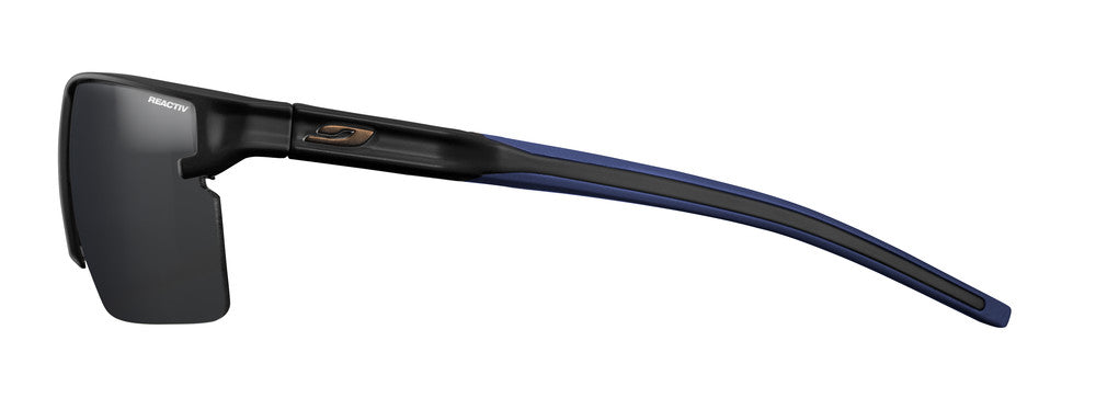 Julbo Outline Sportbrille – Grau / Blau – REACTIV 0-3 – Seitenansicht