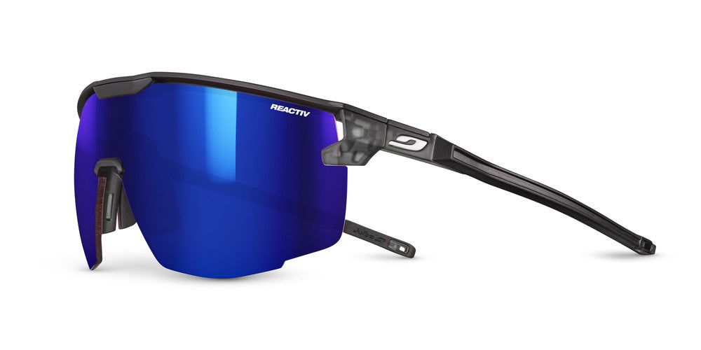 Julbo Ultimate Sportbrille – Schwarz / Schwarz Durchscheinend – REACTIV 1-3 High Contrast – Frontansicht