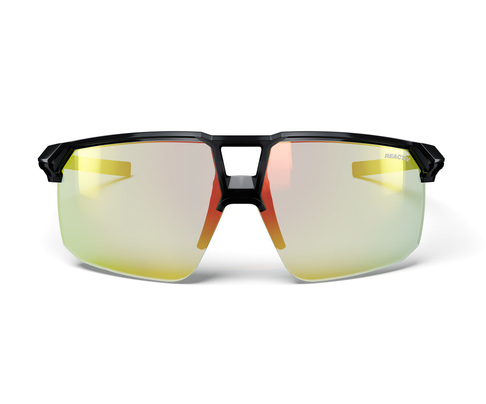 Julbo Liry Sportbrille – Schwarz / Dunkelgrau Durchscheinend Glänzend – REACTIV 1-3 Light Amplifier – Detailansicht