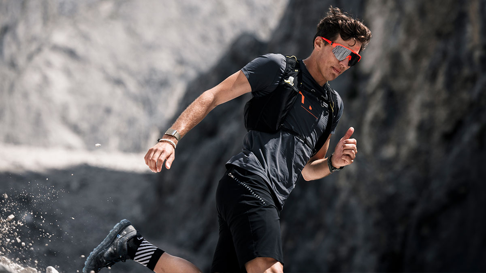 evil eye trailsense E045 Sportbrille – 2500 neon orange matt – LST® grey silver M – Modelfoto