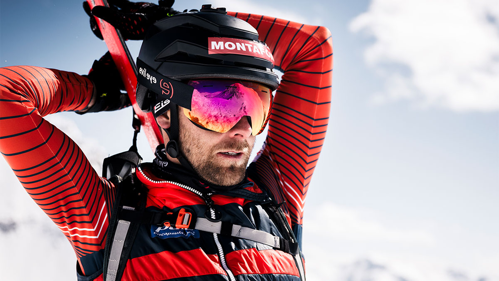 evil eye peaklite E606 Skibrille – 9400 black matt – LST® active red M – Modelfoto