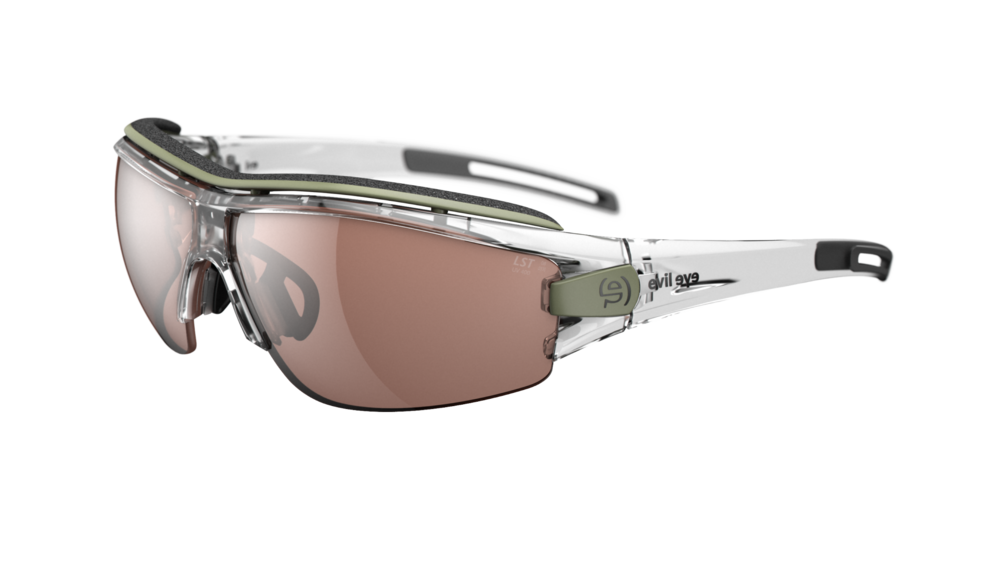 evil eye trace pro E001 Sportbrille – 1300 clear transparent – LST® contrast silver M – Seitenansicht