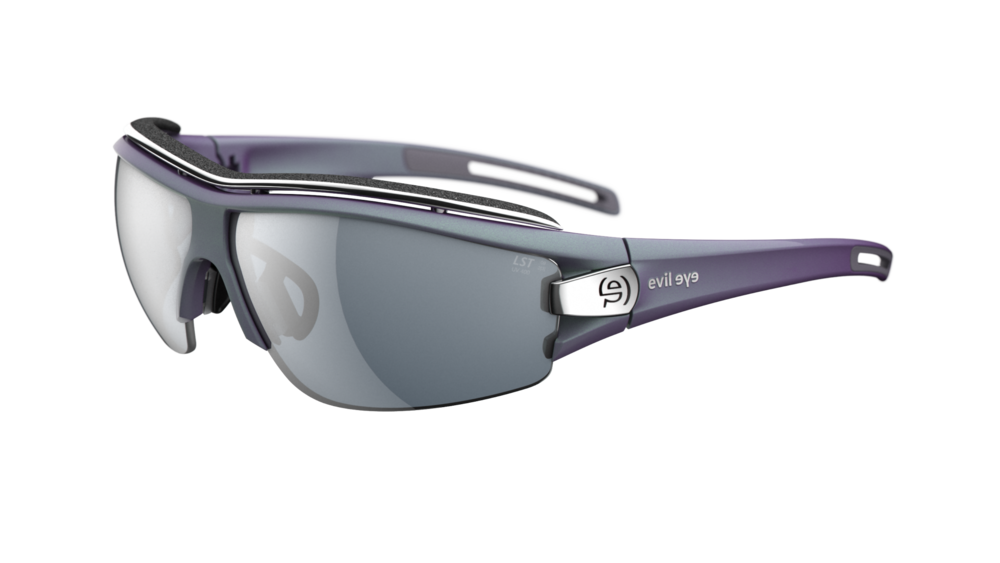 evil eye trace pro E001 Sportbrille – 4000 dynamic purple matt – LST® grey silver M – Seitenansicht