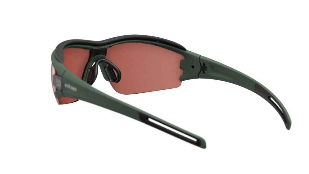 evil eye trace pro Sportbrille – dark green matt – LST® active silver M – Rückansicht