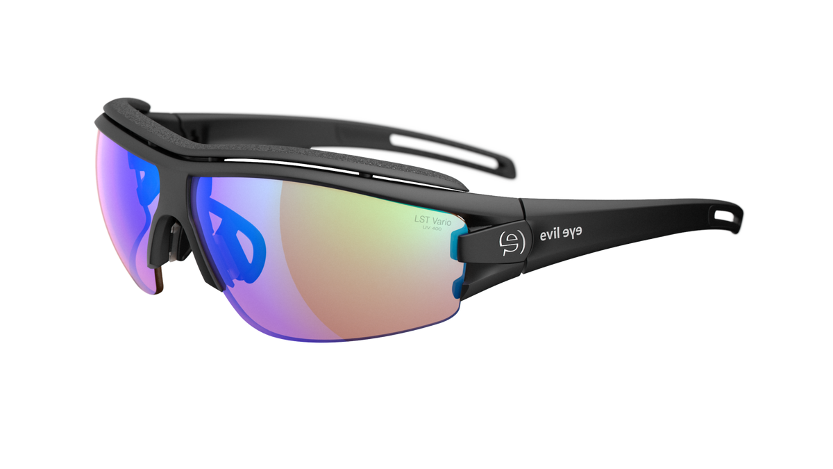evil eye trace pro Sportbrille – black matt – LST® VARiO blue-green M – Seitenansicht